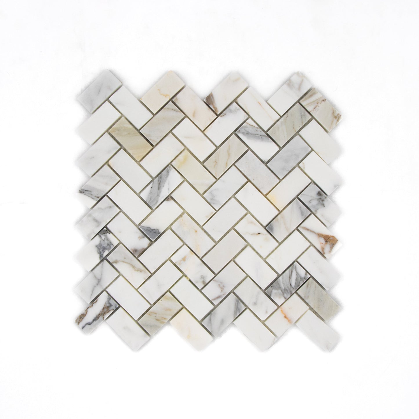 Calacatta Gold Herringbone 1x2 Mosaic