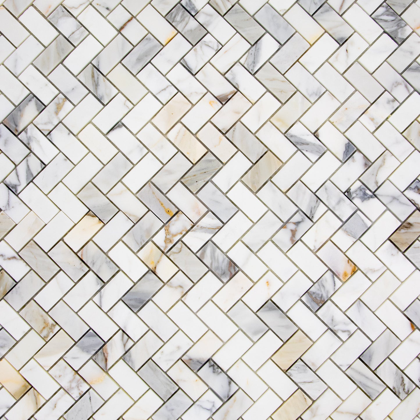 Calacatta Gold Herringbone 1x2 Mosaic