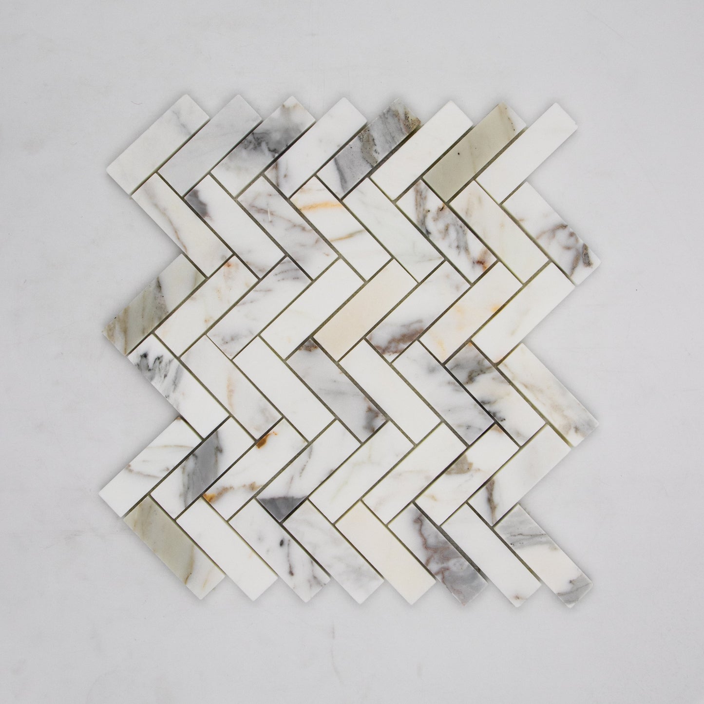 Calacatta Gold Herringbone 1x3 Mosaic