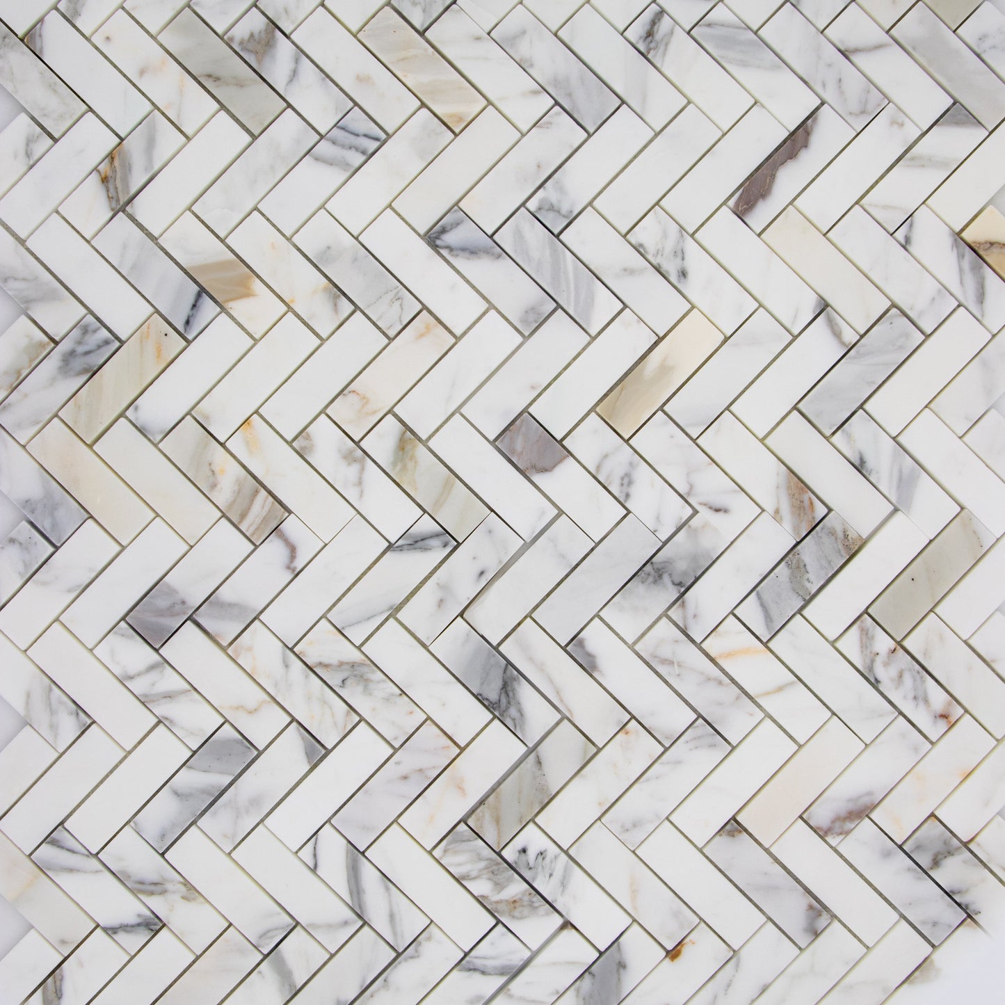 Calacatta Gold Herringbone 1x3 Mosaic