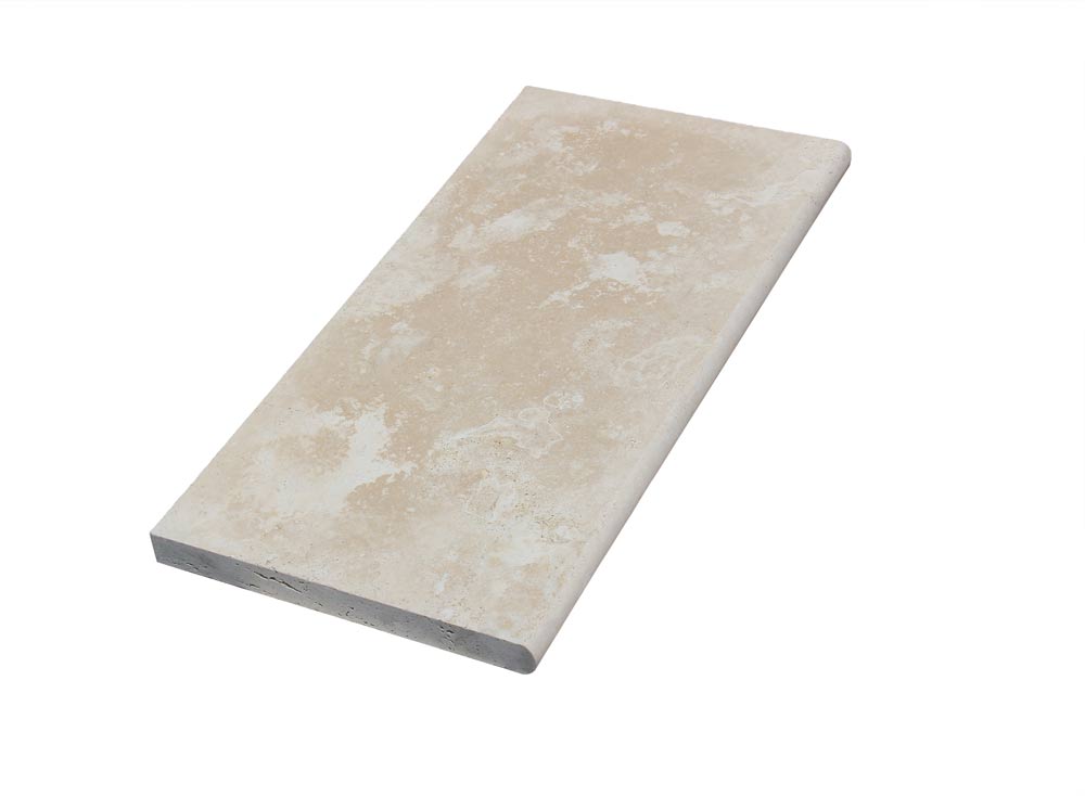 Ivory Travertine Single Side Bullnose Pool Coping