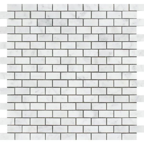Carrara White Brick Mini Mosaic