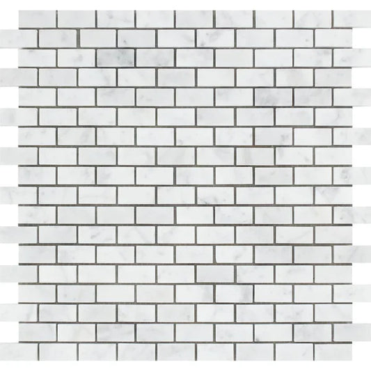 Carrara White Brick Mini Mosaic