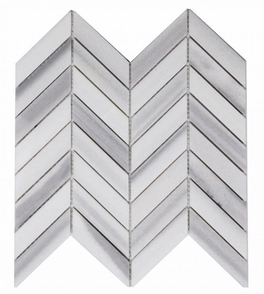 Chevron Marmala White 11 x 11