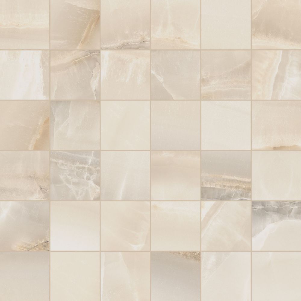 Akoya Ivory Matte Mosaic 12 x 12