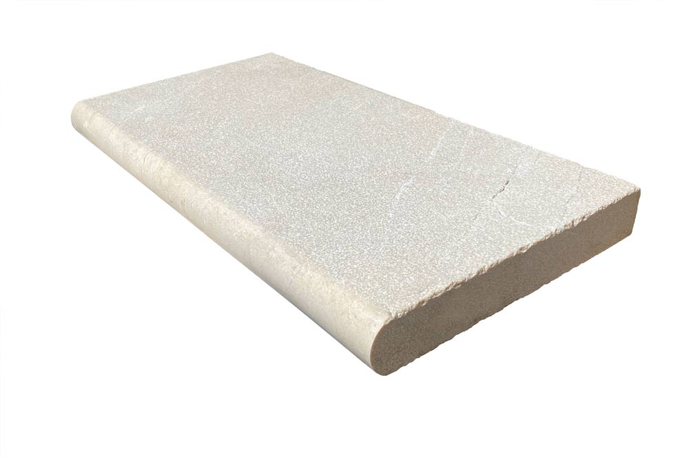 Antalya Cream Marble Leathered Bullnose Single Sided Pool Coping