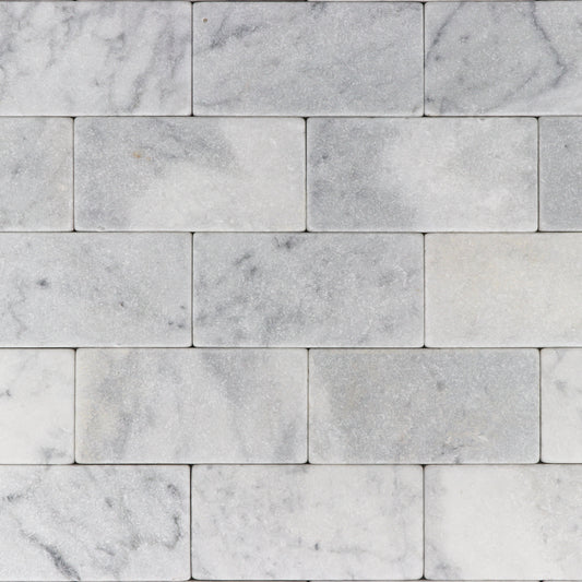 Carrara White 3x6 Tumbled Tile