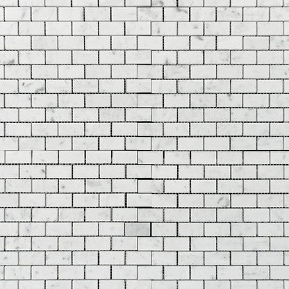 Carrara White Brick 1x2 Mosaic