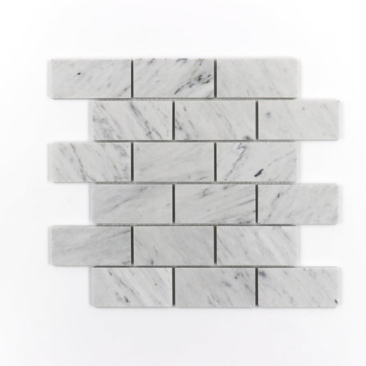 Carrara White Brick 2x4 Mosaic