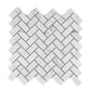 Carrara White Herringbone 1x2 Mosaic