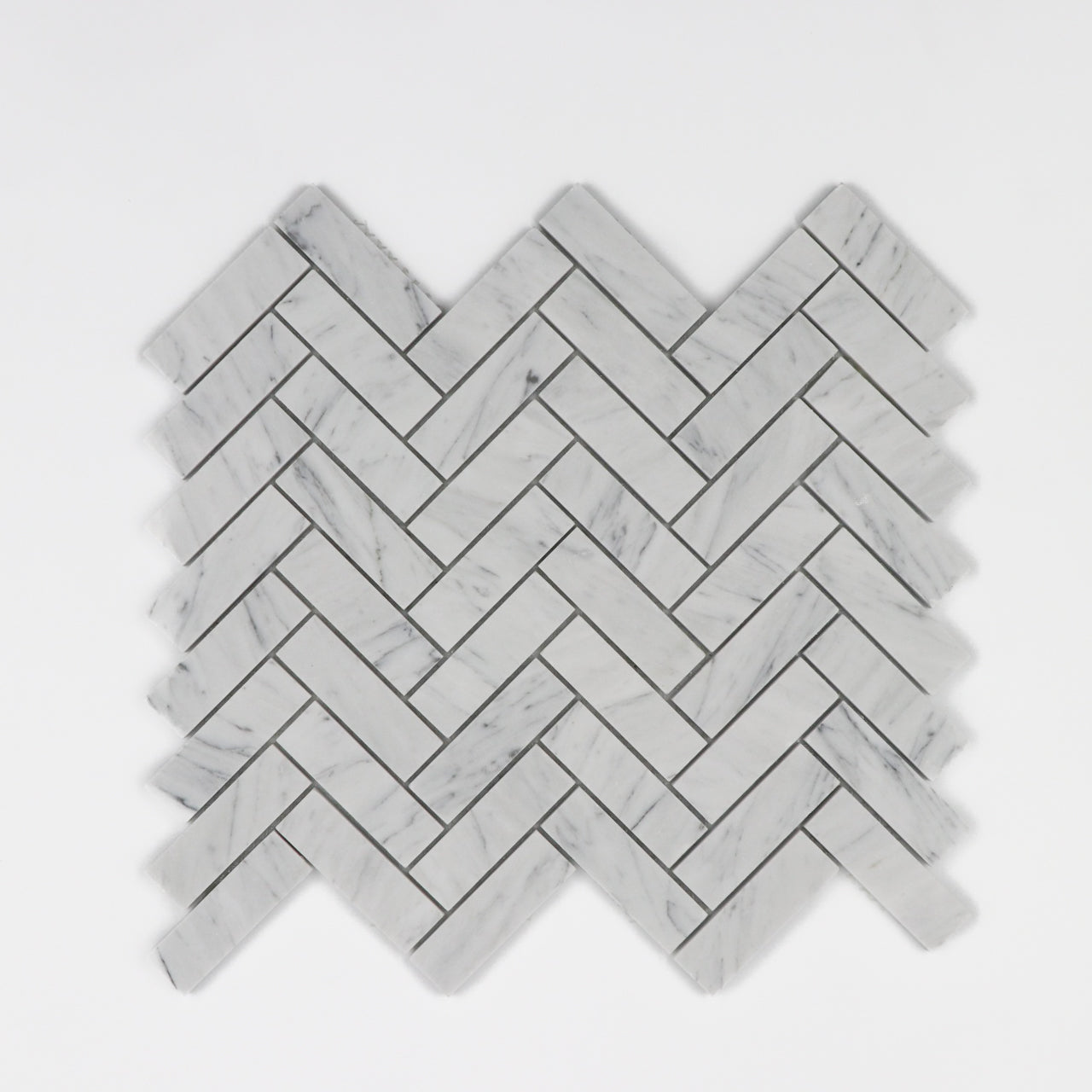 Carrara White Herringbone 1x3 Mosaic