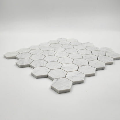 Carrara White Hexagon 2 inch Mosaic