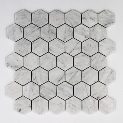 Carrara White Hexagon 2 inch Mosaic