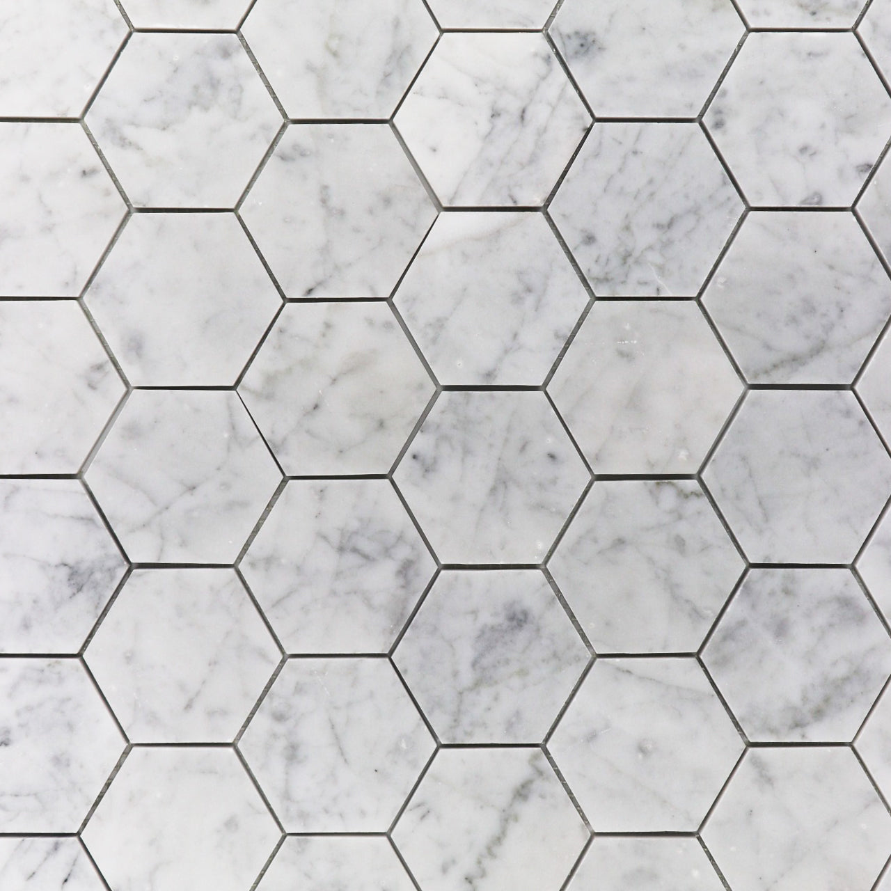 Carrara White Hexagon 3 inch Mosaic