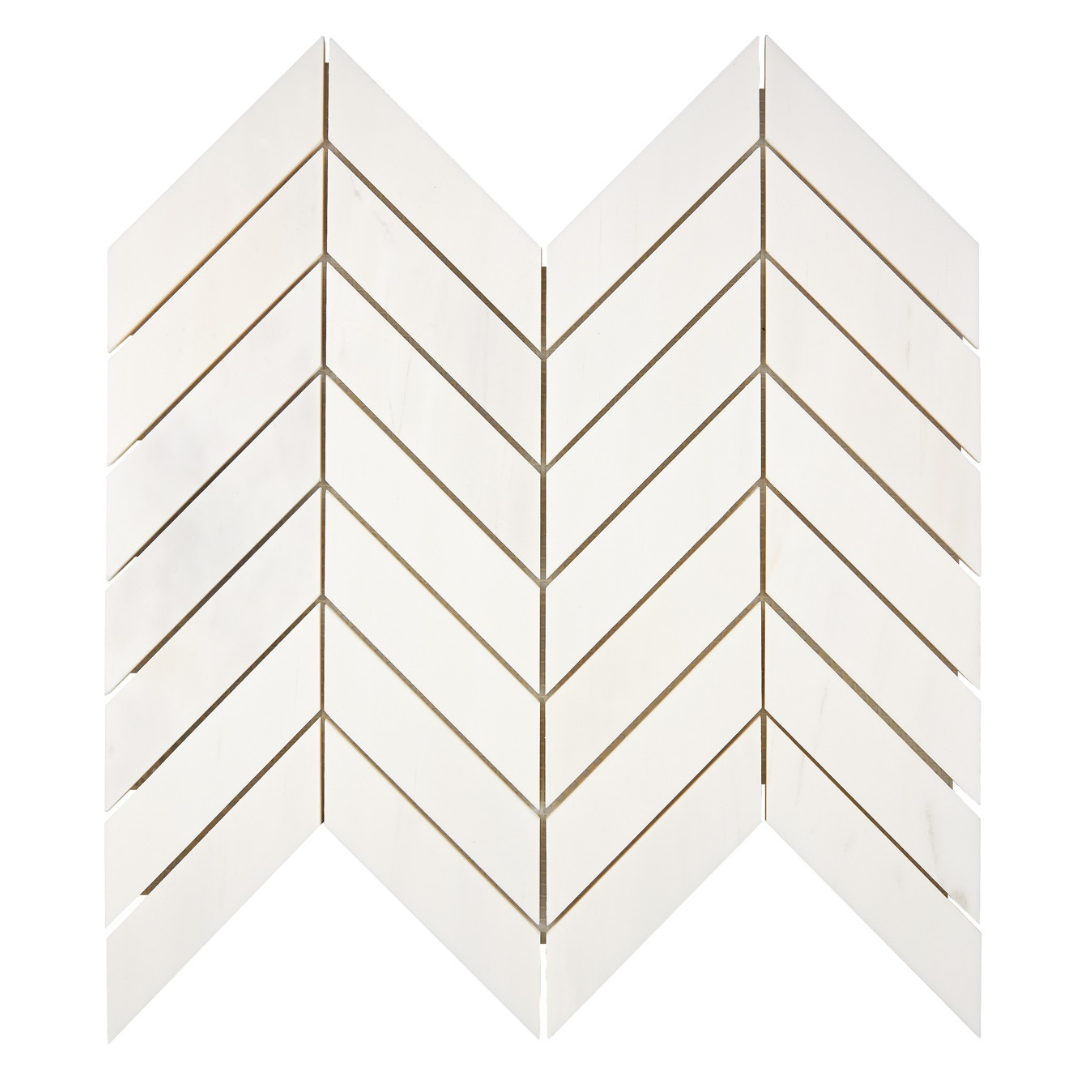 Bianco Dolomite Chevron Mosaic