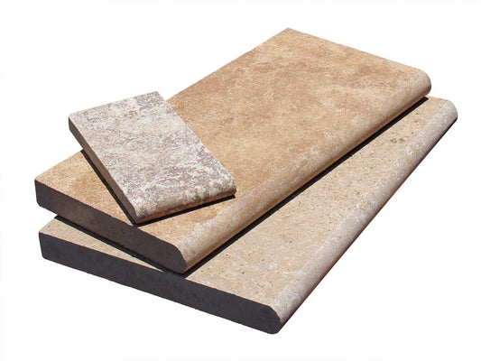 Walnut Travertine Single Side Bullnose Pool Coping