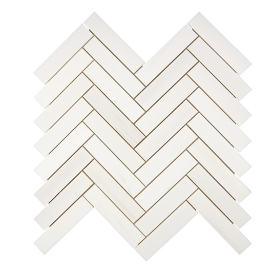 Bianco Dolomite Herringbone 1x4 Mosaic