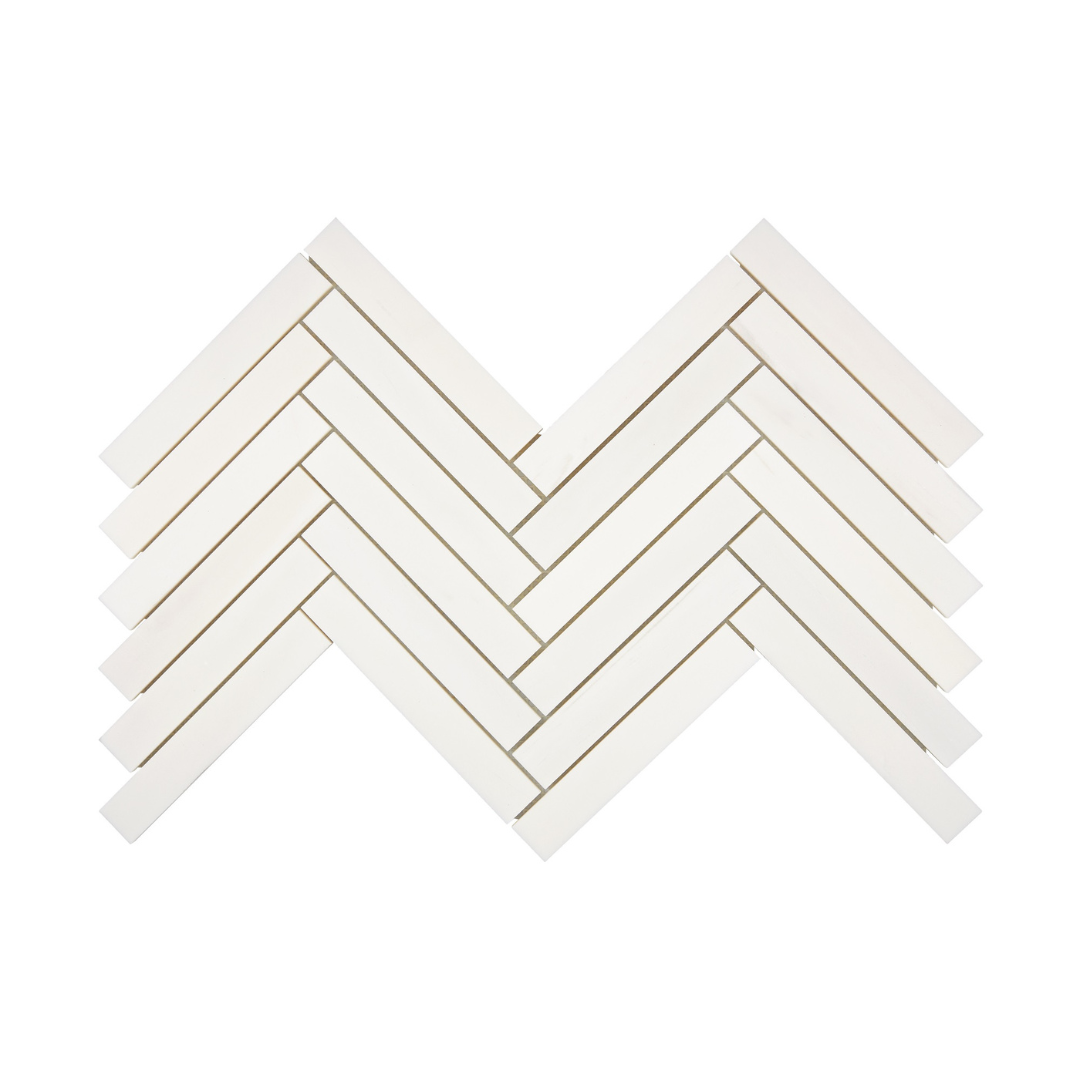 Bianco Dolomite Herringbone 1x6 Mosaic