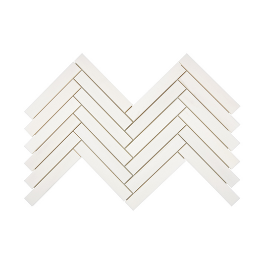 Bianco Dolomite Herringbone 1x6 Mosaic