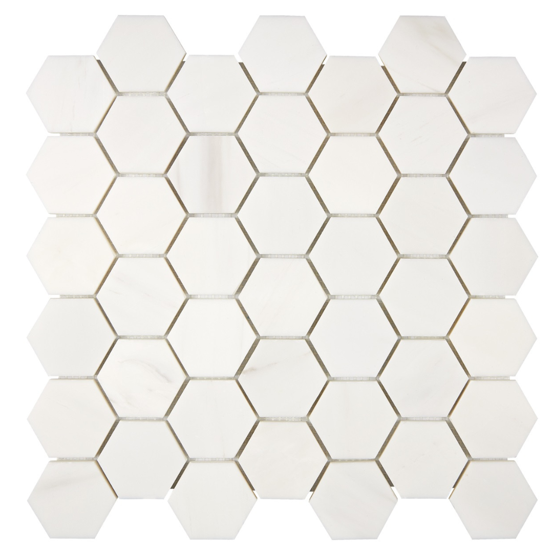 Bianco Dolomite Hexagon 2" Mosaic