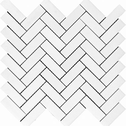 Thassos Herringbone 1x3 Mosaic