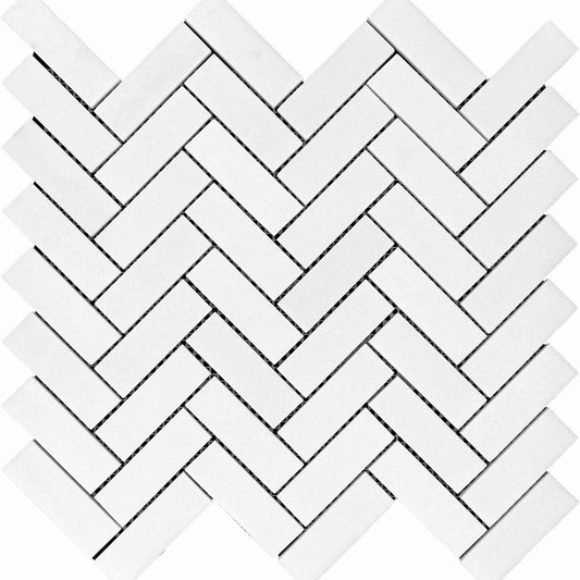 Thassos Herringbone 1x3 Mosaic