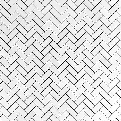 Thassos Herringbone 1x2 Mosaic