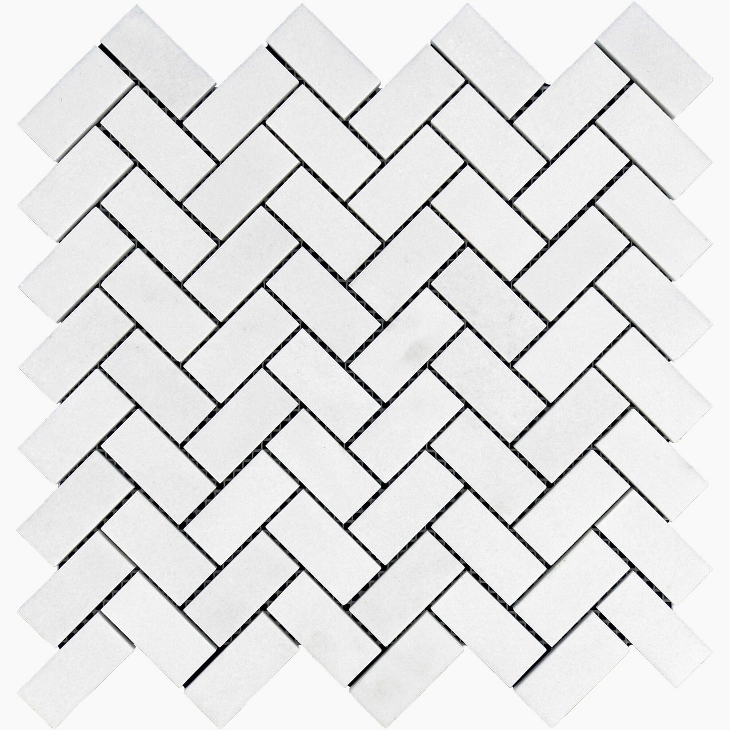 Thassos Herringbone 1x2 Mosaic