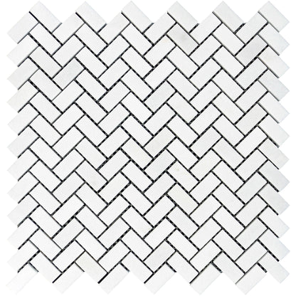 Thassos Herringbone Mini Mosaic