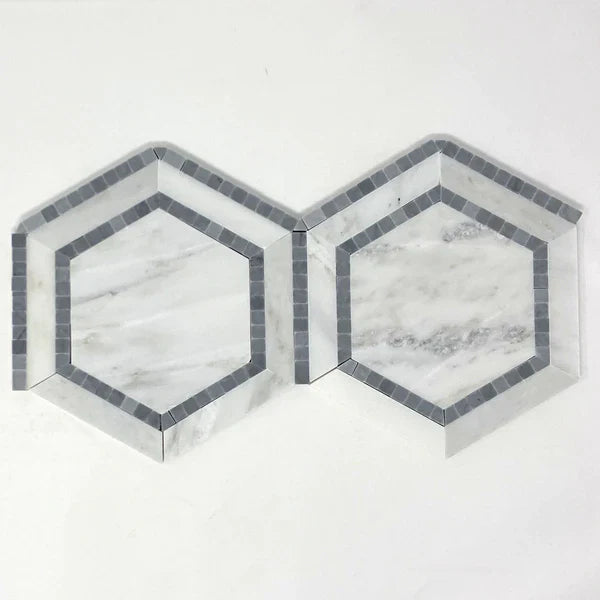 Asian Statuary Hexagon 5" with Blue Mosaic