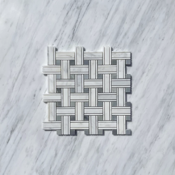 Asian Statuary Triple Basketweave with Grey Mosaic