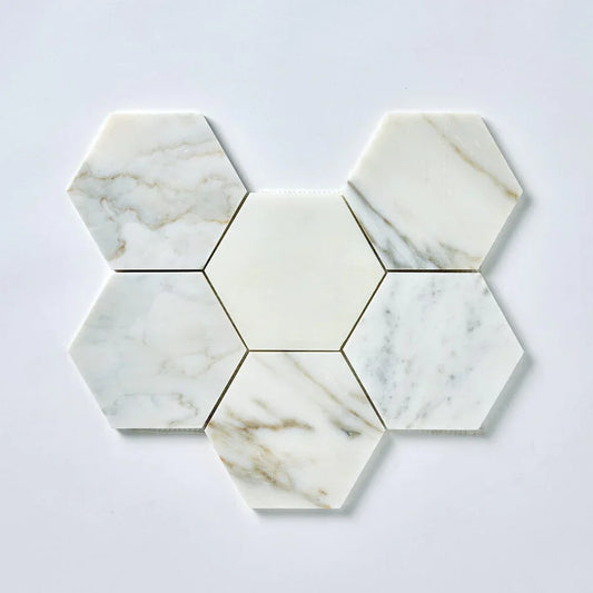 Calacatta Gold Hexagon 5" Mosaic