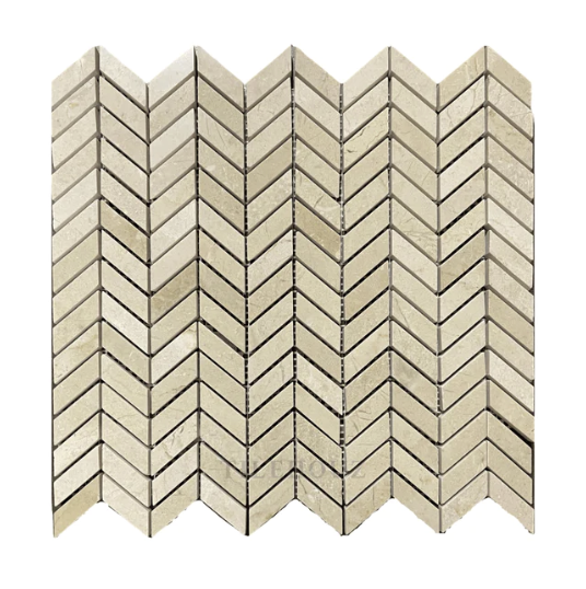 Crema Marfil Chevron Mini Mosaic