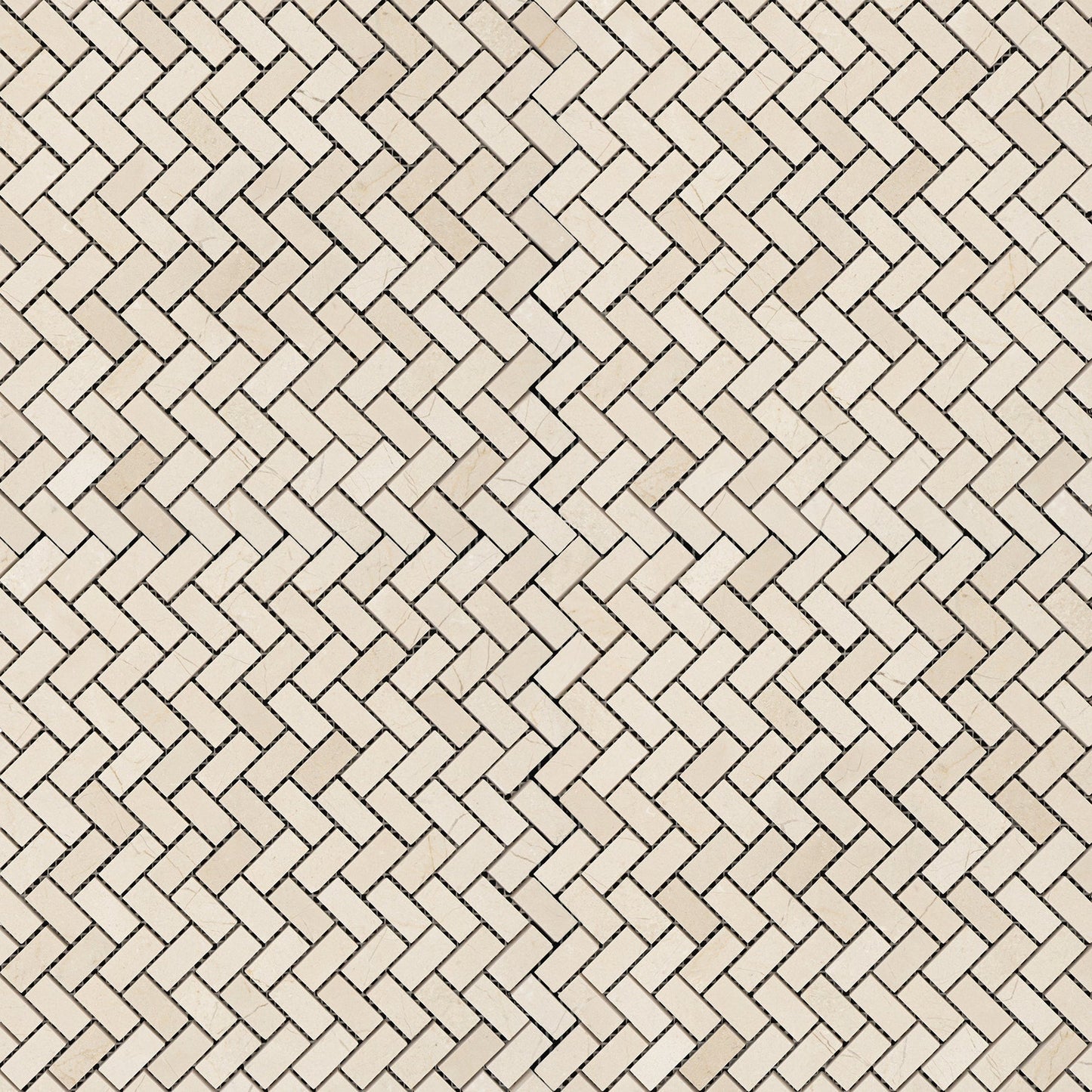 Crema Marfil Herringbone Mini Mosaic