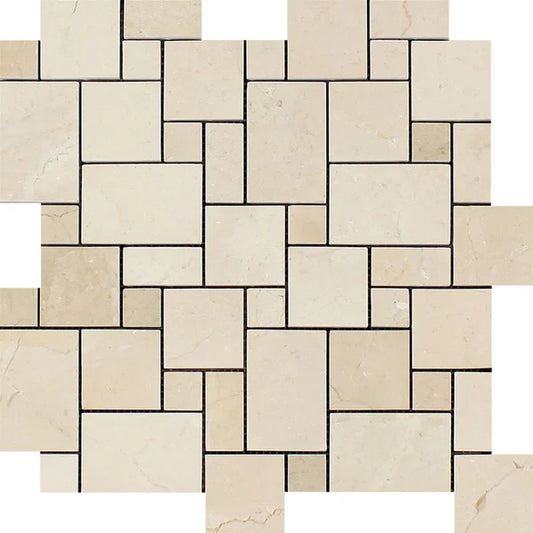 Crema Marfil Mini Versailles Mosaic