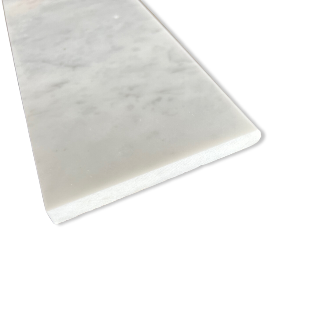 Carrara White 4x12 Bullnosed Tile