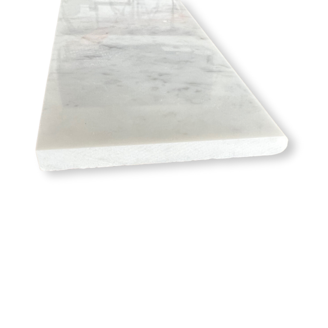 Carrara White 4x12 Bullnosed Tile