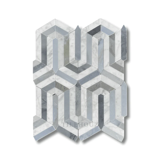 Carrara White Berlinetta with Grey Mosaic