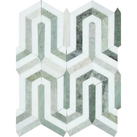 Thassos Berlinetta with Ming Green Mosaic