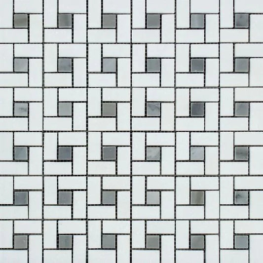 Thassos Pinwheel with Grey Mosaic